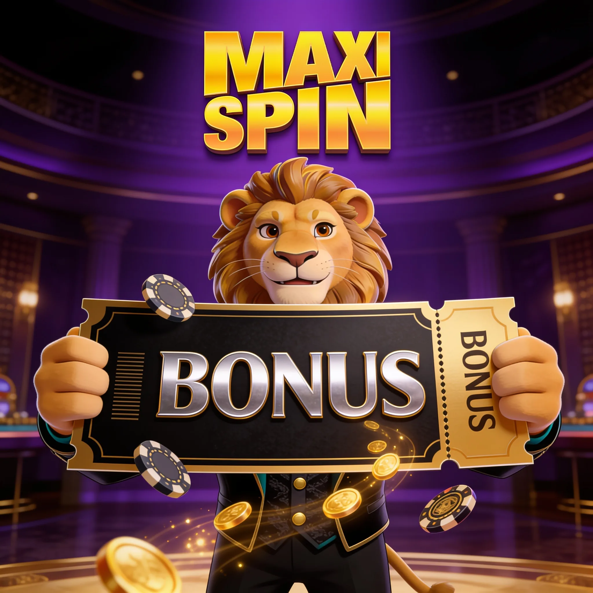 MaxiSpin black and gold bonus voucher