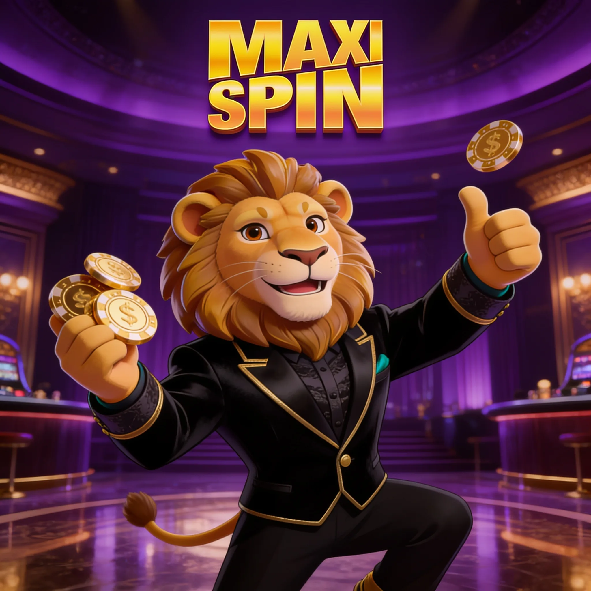 MaxiSpin coin payout celebration